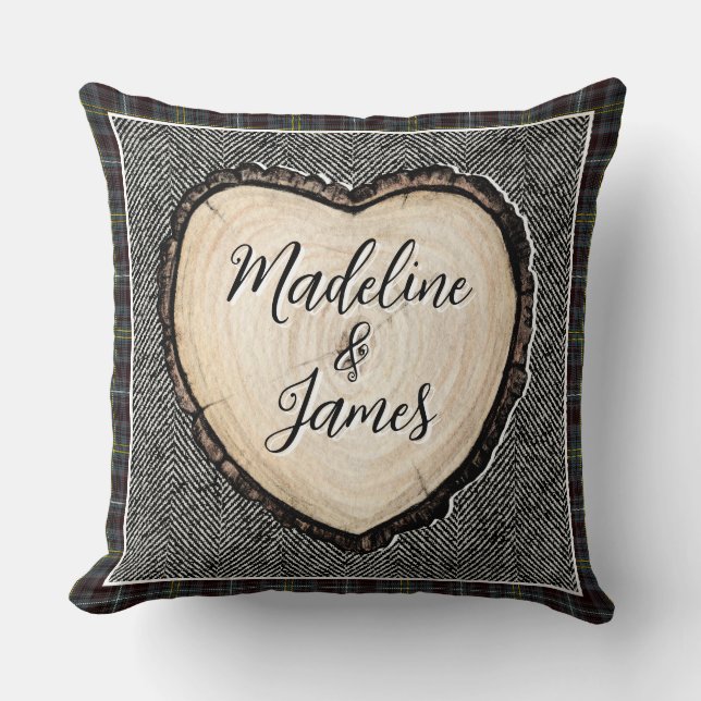 Almofada Casais Woodland Travesseiro de Nome Personalizado (Frente)