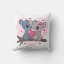 Casal Bonito de Koala com Coração Vermelho