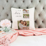 Almofada Casal de Colagem Moderna Foto e Amor ao Vivo Rir P<br><div class="desc">Casal de Colagem Moderna Foto e Amor ao Vivo Rir Presente</div>