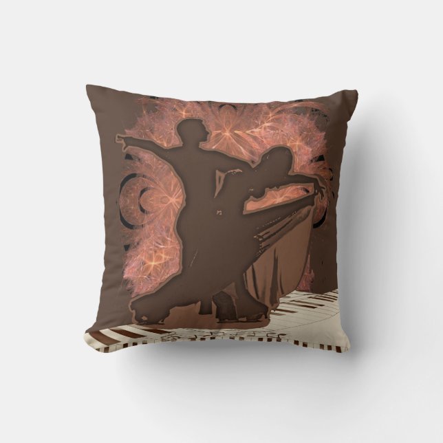 Almofada Casal de dança de salão em chaves de piano (Frente)