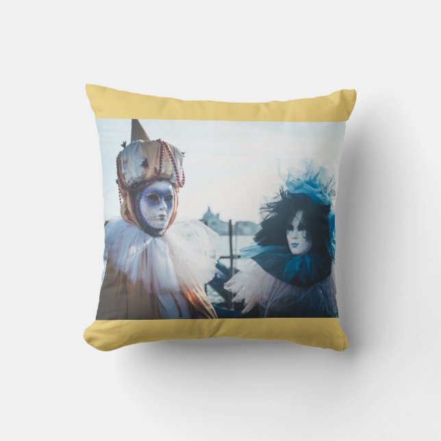 Almofada Casal de máscaras de carnaval em Veneza, Itália (Frente)