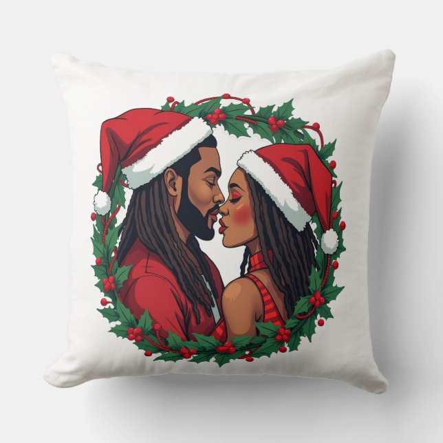Almofada Casal de Natal - Amor Negro (Frente)