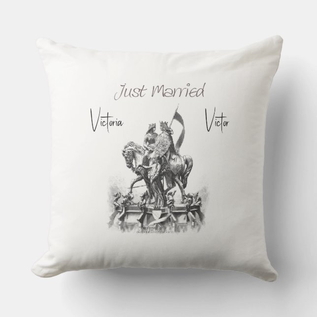 Almofada Casal De Renascimento Do recem casados No Cavalo (Frente)