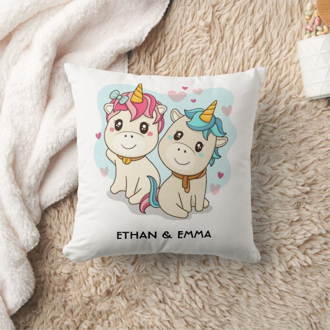 Almofada Casal de Unicórnio Fofo Dia dos Namorados Personal (Cobertor)