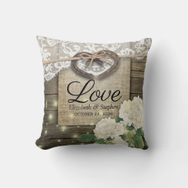 Almofada Casal Ferradura Coração Lace Hydrangea Casamento d