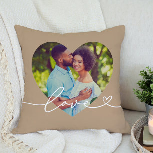 Almofada Casal Foto Coração Roscas Amor Marrom