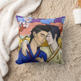 Almofada Casal gay no estilo da arte ukiyo-e japonesa