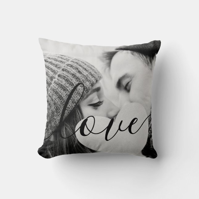 Almofada Casal Preto Branco Foto Roteiro Amor Chic (Frente)