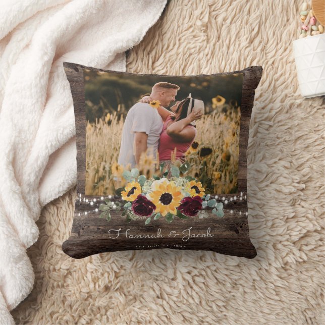 Almofada Casal Rustic Sunflower Photo Fleece Vazio (Cobertor)