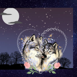 Almofada Casal Wolf Moon e Travesseiro decorativo das Estre