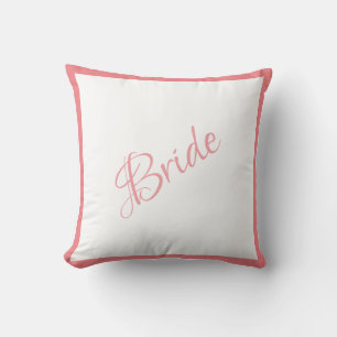 Almofada Casamento Chic com Script Rosa Bride