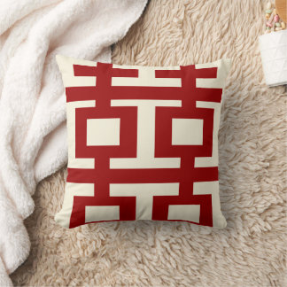 Almofada Casamento Chinês Simples Minimalista Dupla Felicid