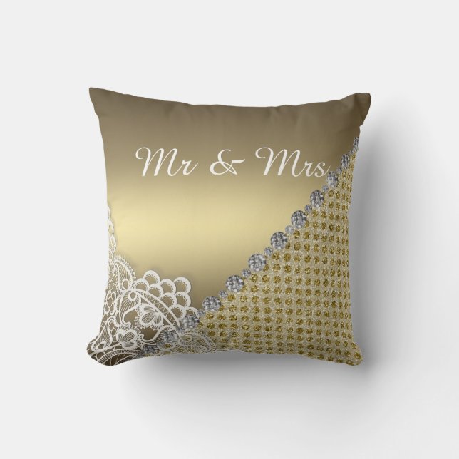 Almofada CASAMENTO DE CUSHION Dourado DIAMOND SPOT (Frente)