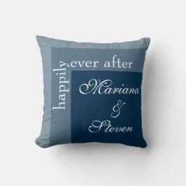 Almofada Casamento de Letra Moderna Azul Marinho