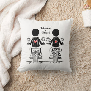 Almofada Casamento de motocicleta em dois grupos