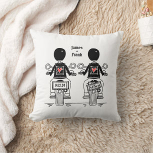 Almofada Casamento de motocicleta em dois grupos