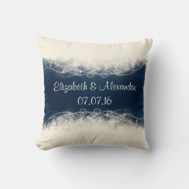 Almofada Casamento de rendas e pérolas personalizadas