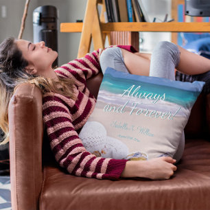 Almofada Casamento de Verão de Praia Tropical de Turquesa 