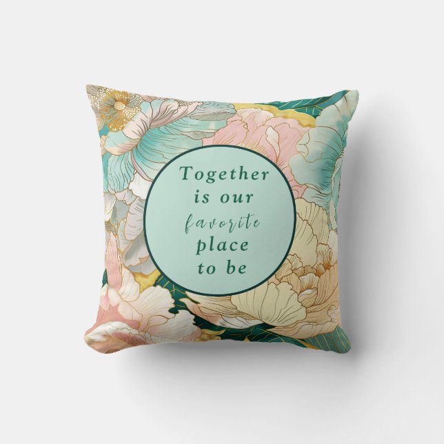 Almofada Casamento Floral Boêmio (Frente)