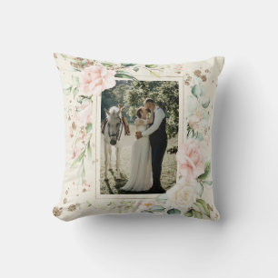 Almofada Casamento Floral De Foto Por Aquarela De Ivory Blu