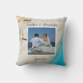 Almofada Casamento foto noiva noivo praia oceano tropical