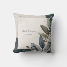 Almofada Casamento Geométrico Mínimo Moderno da Folhagem Bo