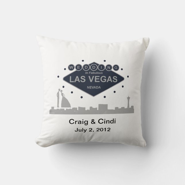 Almofada Casamento No Fabuloso Travesseiro De Las Vegas (Frente)