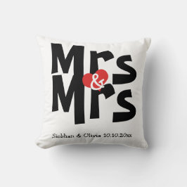 Almofada Casamento Personalizado entre a Sra. e a Sra. Duas