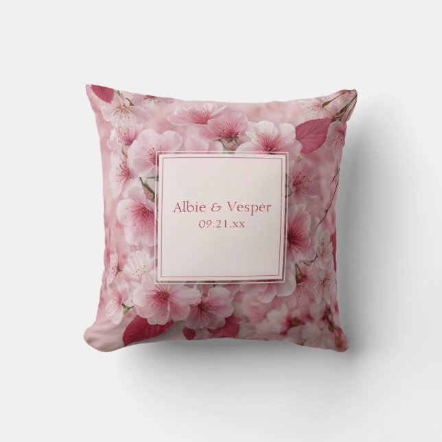 Almofada Casamento Romântico do Blossom de Cereja (Frente)