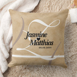 Almofada Casamento Rustic Elegant Vintage Monograma Burlap
