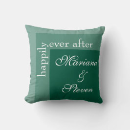 Almofada Casamento Simples de Script Emerald Green