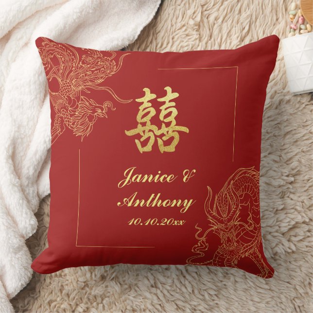 Almofada Casamento Tradicional Chinês Vermelho de Phoenix D (Cobertor)