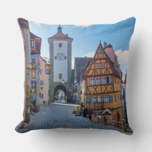 Almofada Casas coloridas em Rothenburg, Alemanha