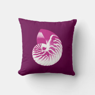 Almofada Casca de Nautilus - beringela roxa e branca
