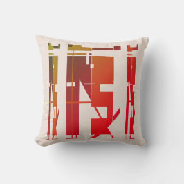 Almofada Castanho Dourado Vermelho Laranja no Mosaico de Ar