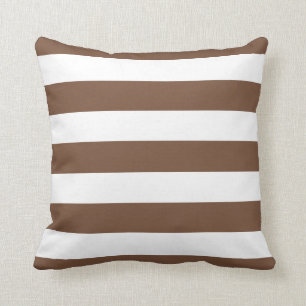 Almofada Castanho e Stripes Brancas Modernos de Chocolate