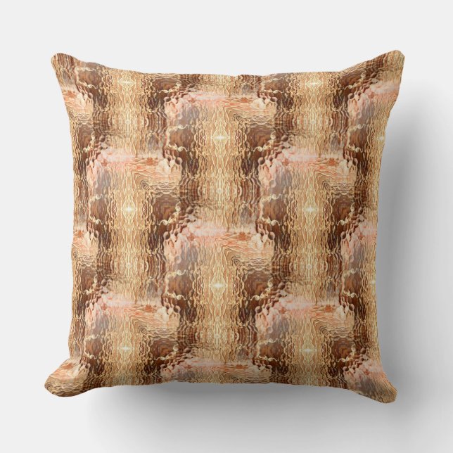 Almofada Castanho para salmão, vidro torto martelado repeti (Frente)