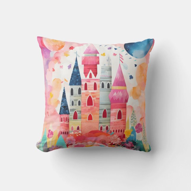 Almofada Castelo de Contos de Fadas Personalizado (Frente)