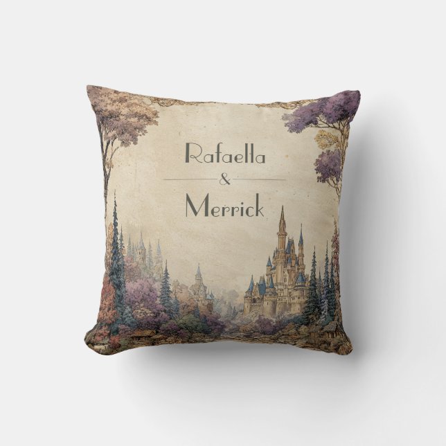Almofada Castelo Floresta Romântica Quadro Barroco (Frente)