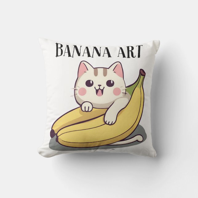Almofada Cat Adores Banana Art (Frente)