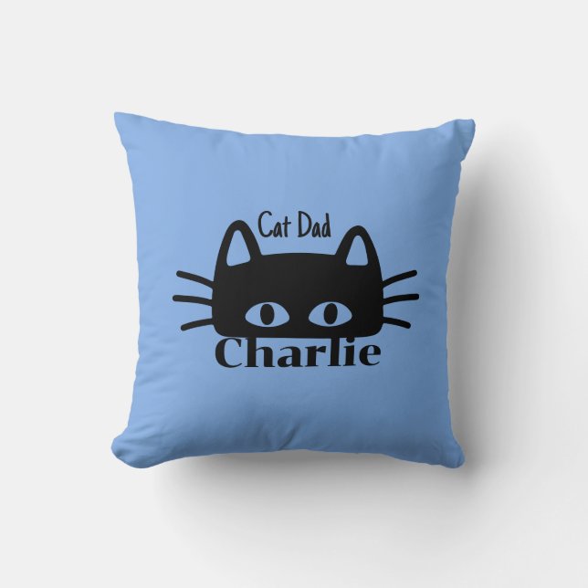 Almofada Cat Dad custom cat name (Frente)