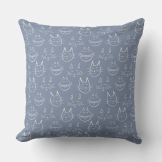 Almofada Cat Faces Denim Blue