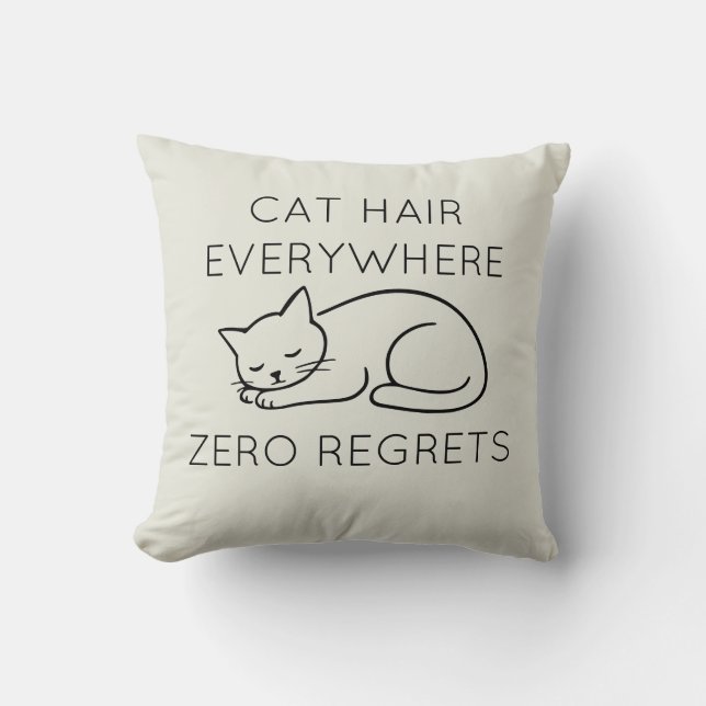 Almofada Cat hair everywhere zero regrets (Frente)