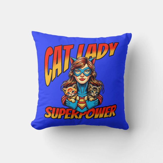Almofada Cat Lady Superpower (Frente)