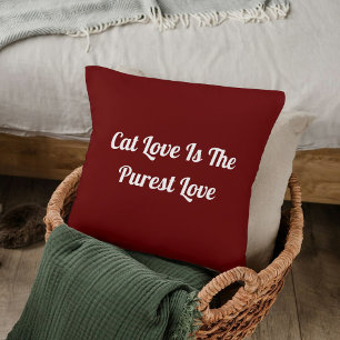 Almofada Cat Love Purrest Personaliza Engraçado Vermelho Es