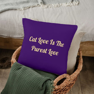 Almofada Cat Love Purrest Personaliza Púrpura Custa Legal R