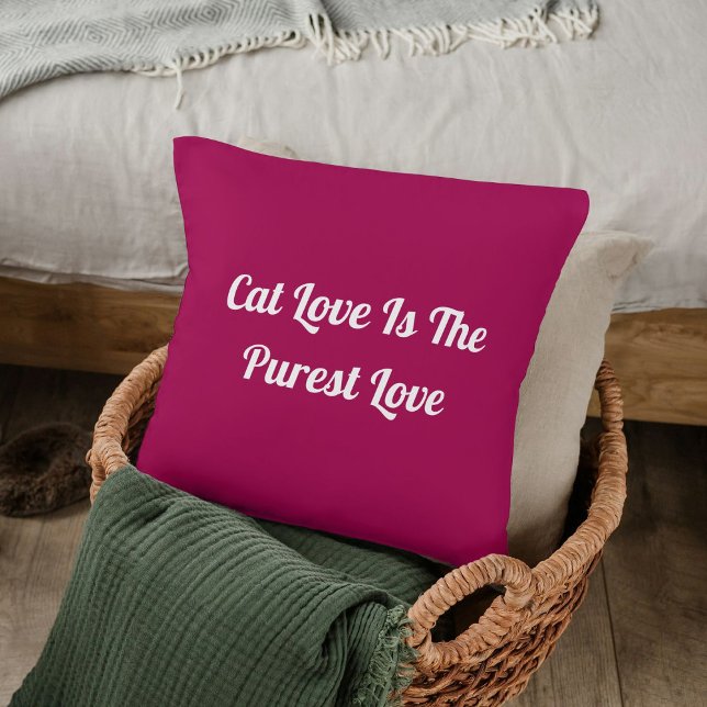 Almofada Cat Love Purrest Personaliza Uma Engraçada Cotação (Criador carregado)
