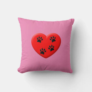 Almofada Cat Lover Red Heart And Paws Classic