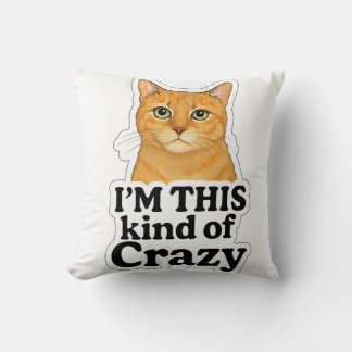Almofada - “Cat Lover’s Humor Pillow – Orange Cat Design”