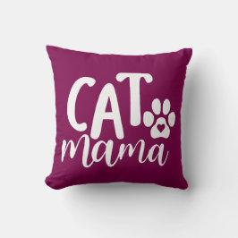 Almofada Cat Mama Cute Paw Print Typography Design